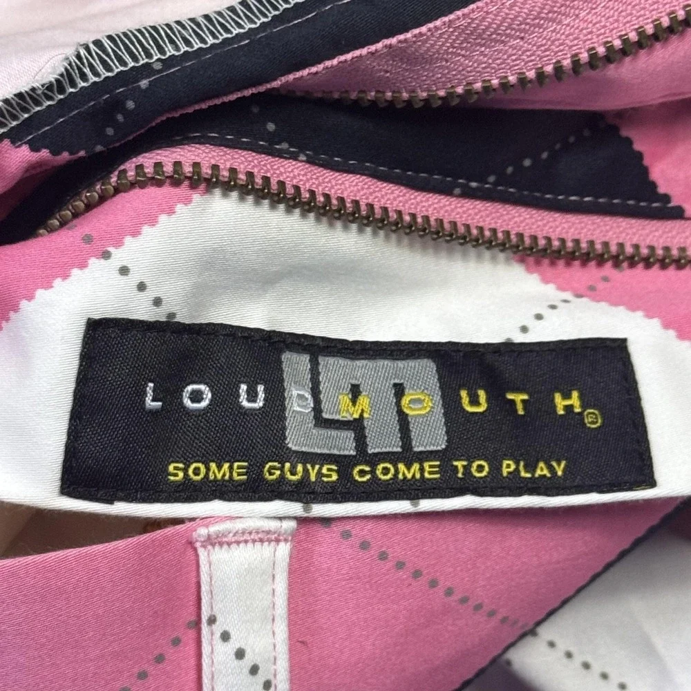 Loudmouth Golf Pants Mens 34x34 Multicolor Argyle Chino Cotton Spandex Stretch